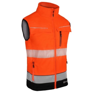 High Visibility Orange & Black Deltic Interactive Gilet Bodywarmer