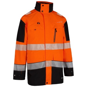 High Visibility Orange & Black Deltic Breathable Waterproof Interactive Jacket