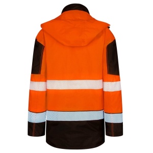 High Visibility Orange & Black Deltic Breathable Waterproof Interactive Jacket