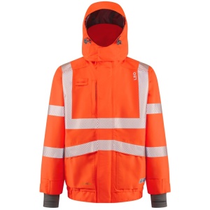 High Visibility J05 Breathable Superior Orange Waterproof Bomber Jacket ENISO20471 & Rail Industrial Standard RIS-3279-TOM