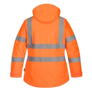 Portwest Womens LW74 High Visibility Orange Winter Waterproof Jacket