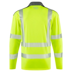 Leo P13 Georgeham Yellow Hi-Visibility Performance Sleeved Polo Shirt To ENISO 20471 Class