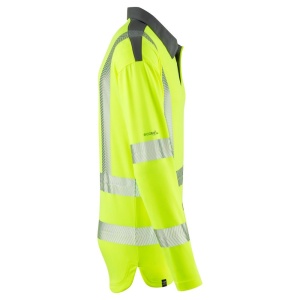 Leo P13 Georgeham Yellow Hi-Visibility Performance Sleeved Polo Shirt To ENISO 20471 Class