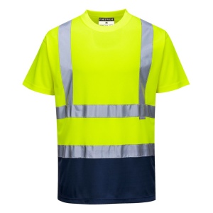 Portwest Breathable Hi Vis Yellow Navy Two Tone T-Shirt ENISO 20471