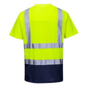 Portwest Breathable Hi Vis Yellow Navy Two Tone T-Shirt ENISO 20471