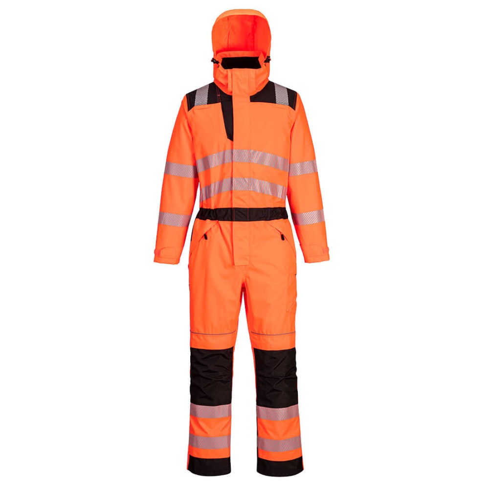 Portwest PW355 - PW3 Hi-Vis Extreme Rain Coverall Orange/Black