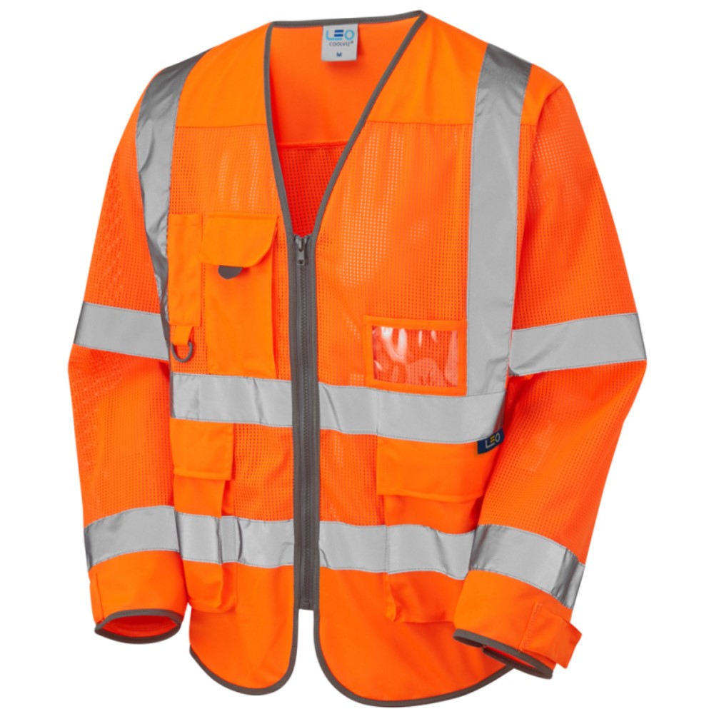 Hi Vis Vest Yellow Orange High Viz Visibility Long Sleeve Waistcoat Safety  Work